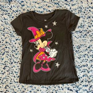 Disney Minnie Mouse Witch Halloween Tee โ Black & Pink โ Size 10